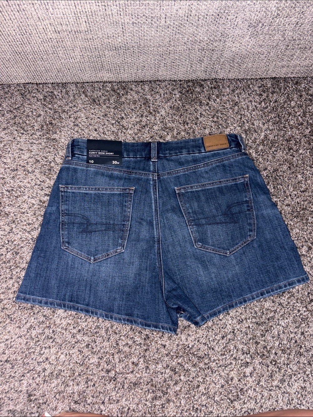 American Eagle Outfitters Dark Blue High-Rise Denim Shorts - Picture 4 of 7